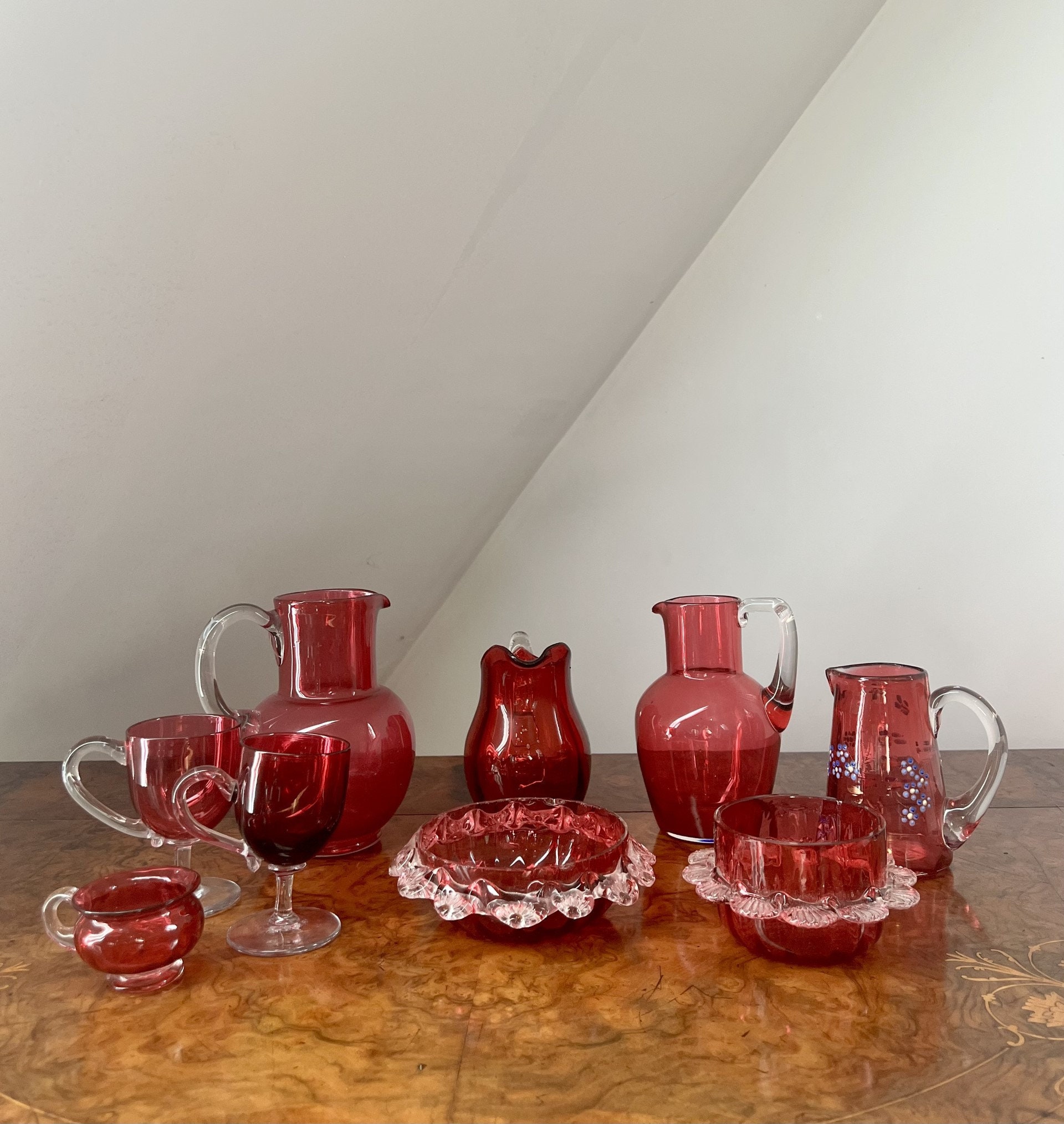 Quality Collection of Antique Victorian Cranberry Glass - Etsy