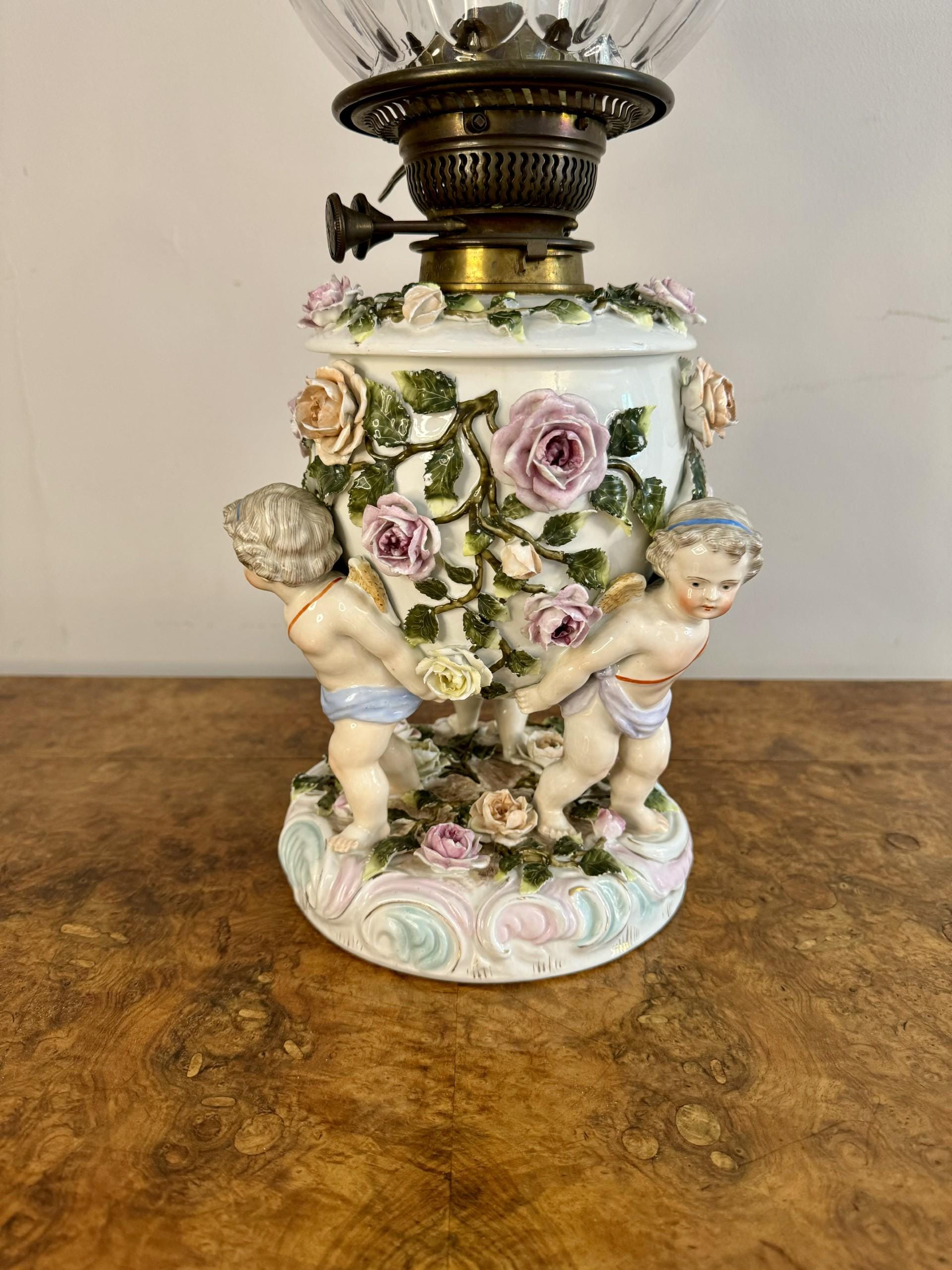 Outstanding Quality Antique Victorian Sitzendorf Porcelain Oil