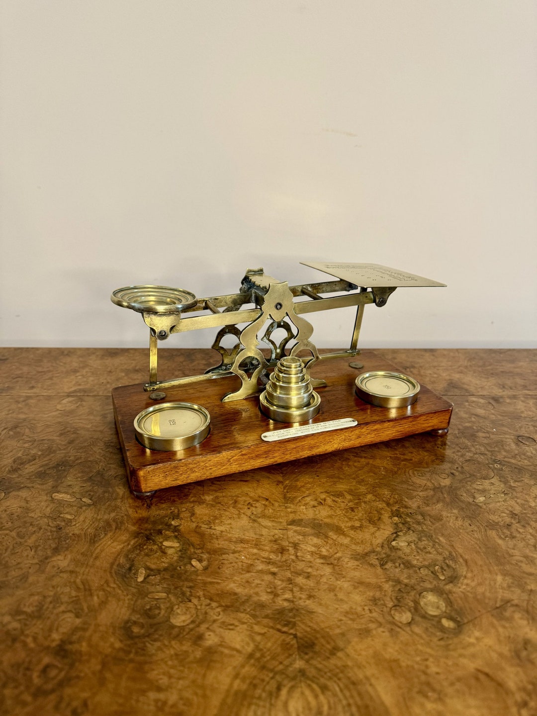 Fantastic Set of Antique Victorian Postal Scales and Weights by S