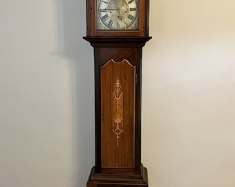 Feine Qualität antike Edwardian Mahagoni eingelegte Standuhr