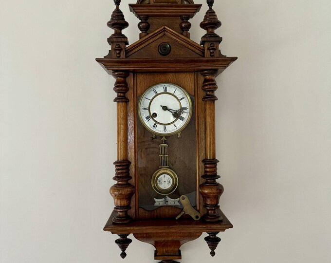 Antique Victorian Walnut Vienna Wall Clock - Etsy
