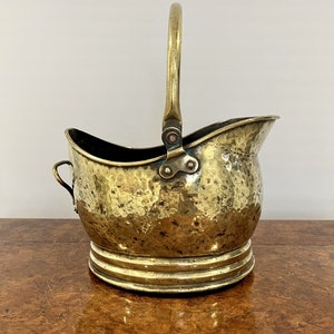 Victorian Quality Brass Helmet Coal Scuttle image 1