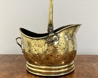 Victorian Quality Brass Helmet Coal Scuttle