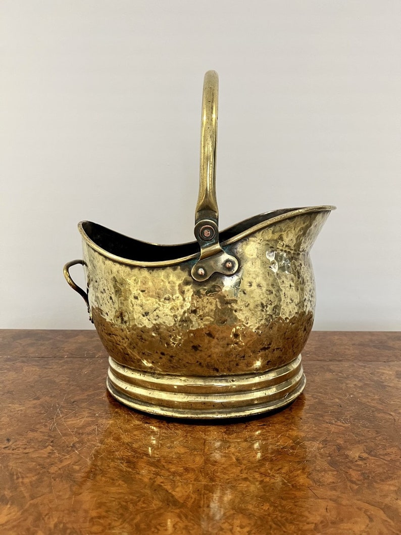 Victorian Quality Brass Helmet Coal Scuttle image 1