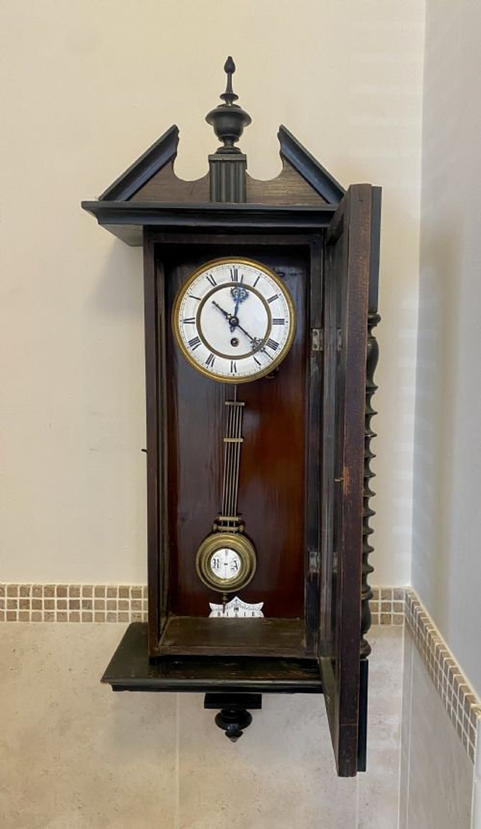 Antique Victorian Walnut Case Vienna Wall Clock - Etsy UK