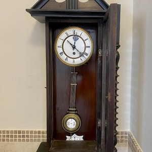 Antique Victorian Walnut Case Vienna Wall Clock - Etsy UK