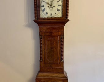 Atemberaubende antike 19th Century hochwertige Mahagoni 8 Tage Standuhr