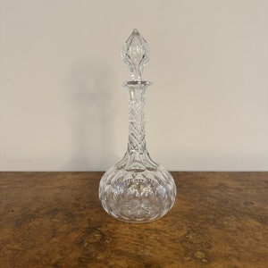 Stunning quality antique Edwardian cut glass decanter