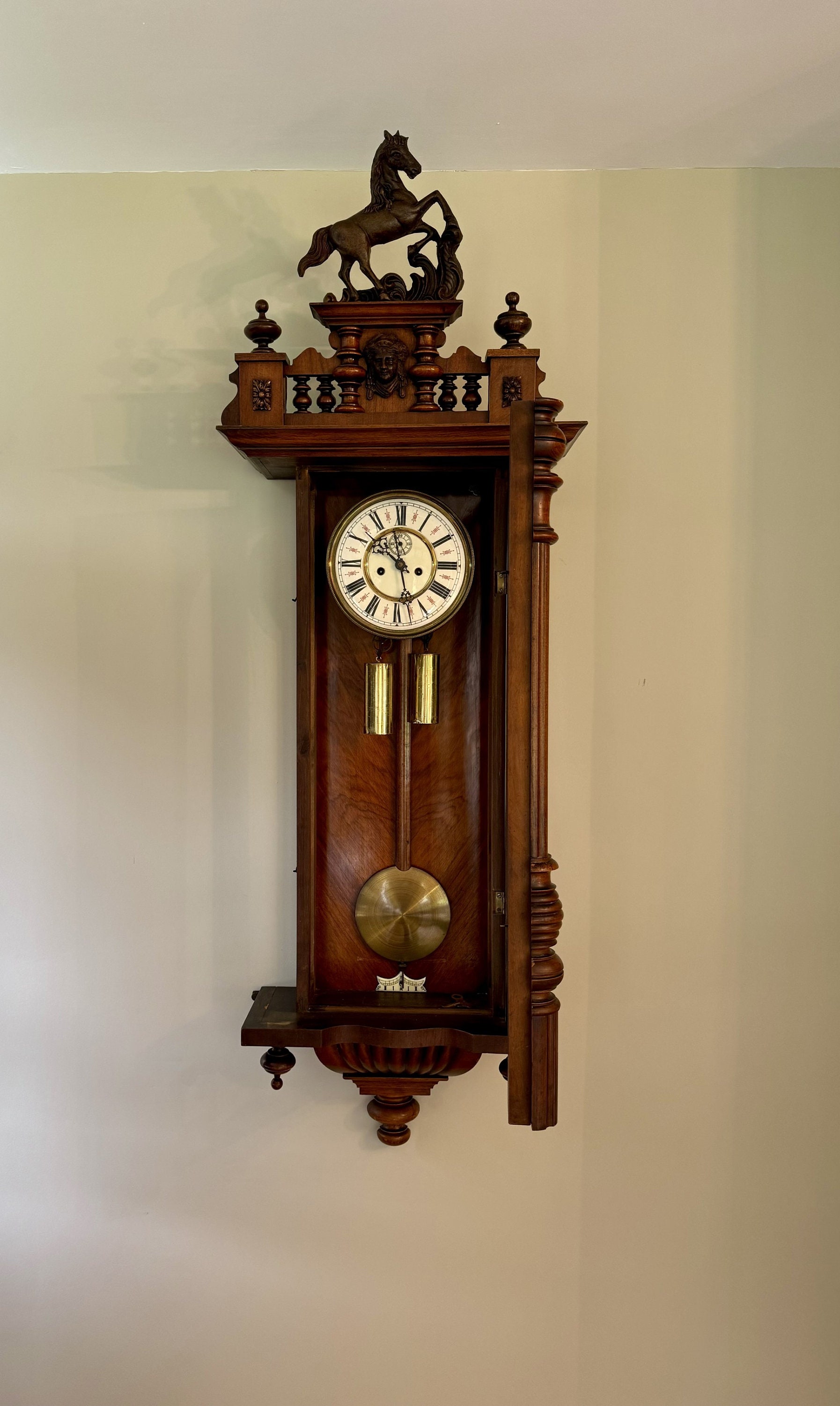 Stunning Quality Antique Victorian Carved Walnut Vienna Wall Clock - Etsy