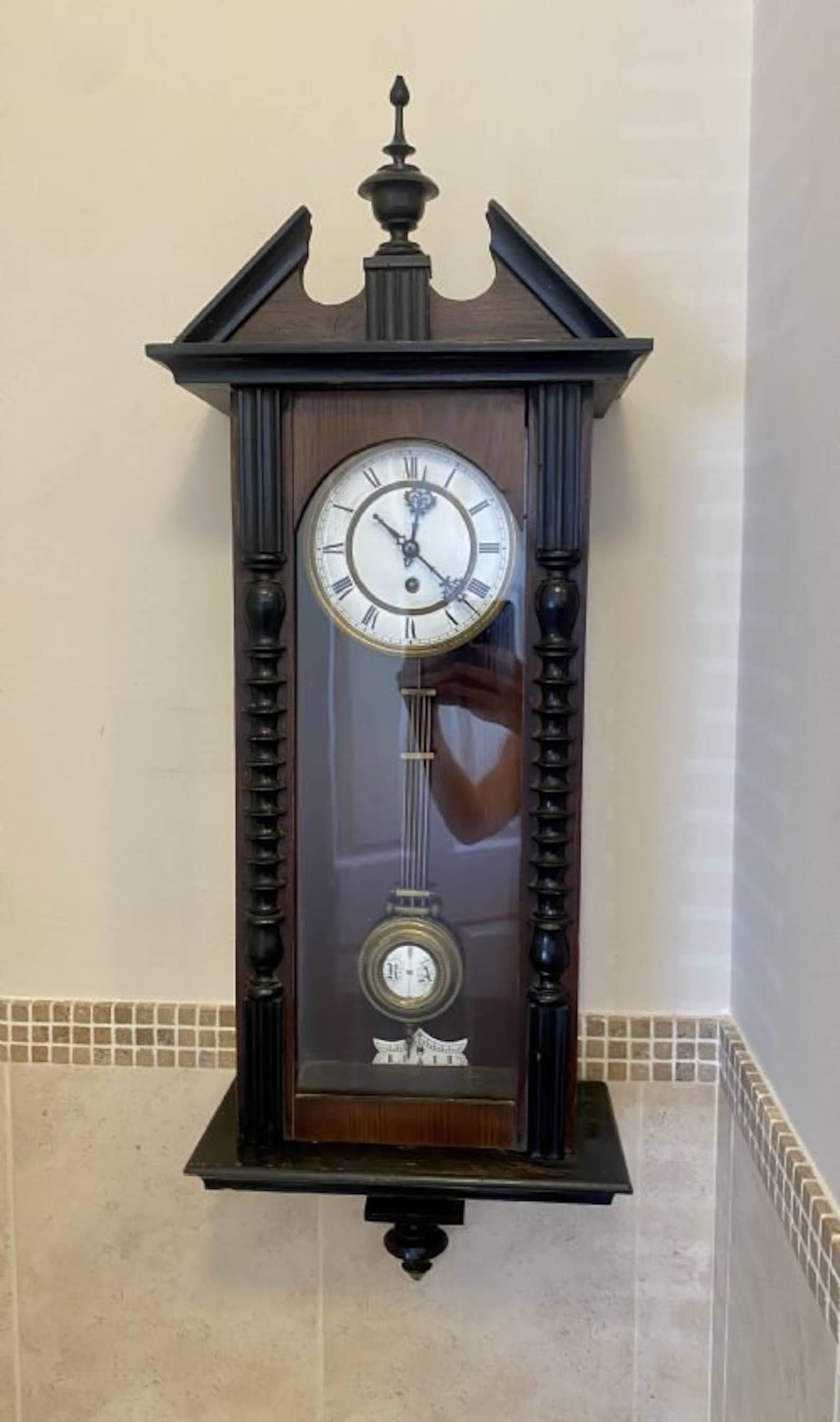 Antique Victorian Walnut Case Vienna Wall Clock - Etsy UK