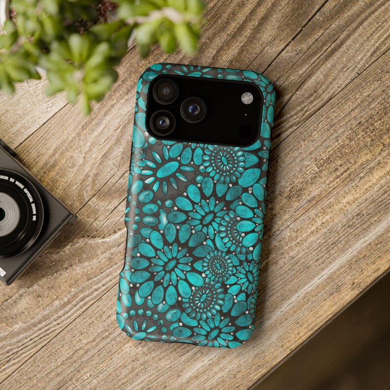 Turquoise Western iPhone 17 Case: Impact-Resistant Polycarbonate image 4