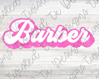 Pink Barber Sublimation PNG