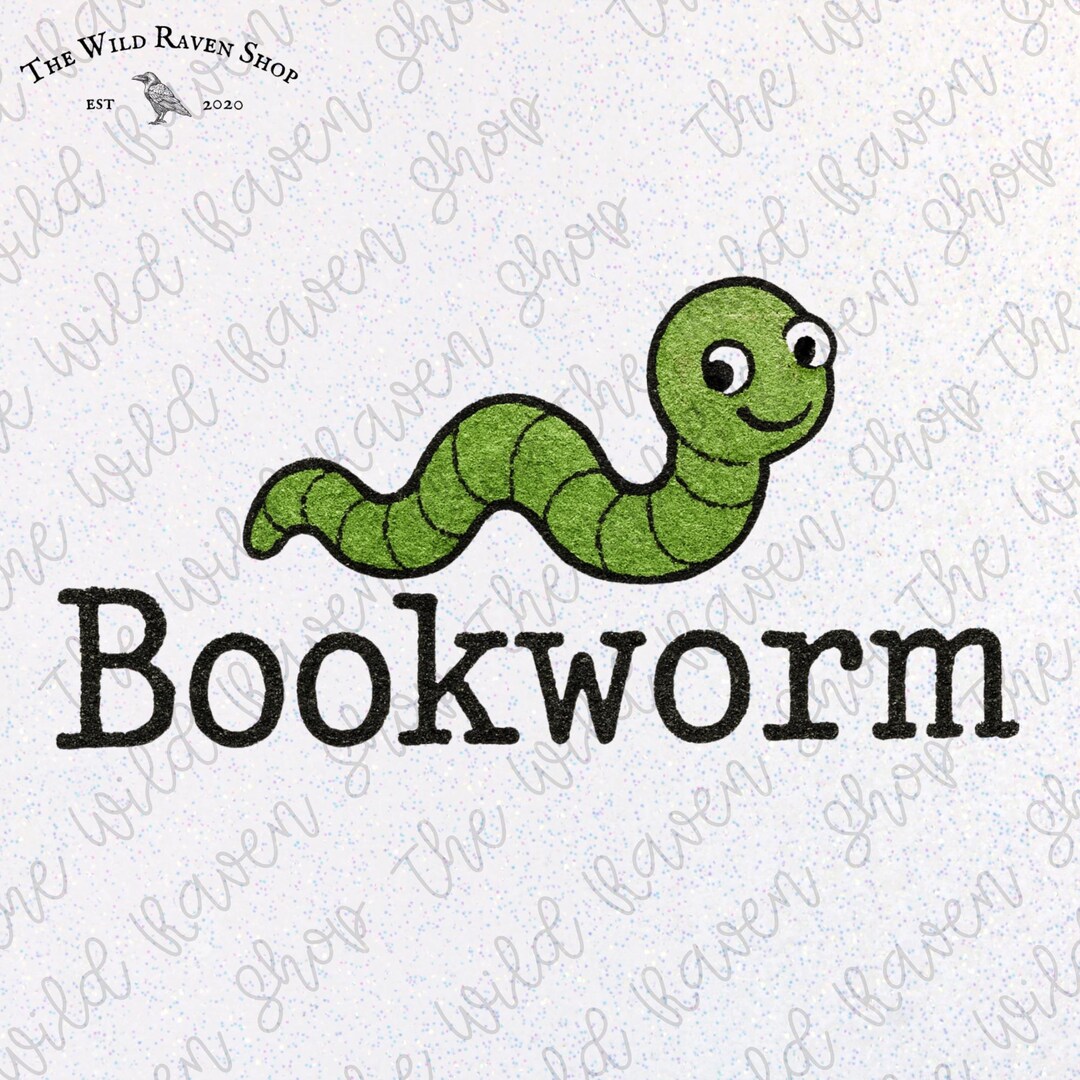 Bookworm Clipart PNG – Cute Green Worm, Book Lover Design (digital ...