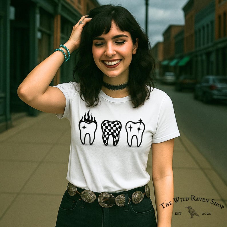 Grunge Checkered Teeth PNG: Tattoo-inspired Sublimation Design (digital ...