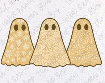 Vintage Halloween Lace Ghost PNG: Triple Lace Sublimation Design (Digital Download