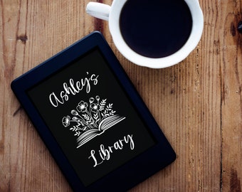 Floral Personalized Library Kindle Cover Display Digital Download