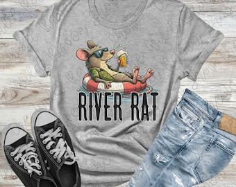 River Rat T-Shirt – River Life Shirt, Funny Summer Graphic Tee for Men & Women