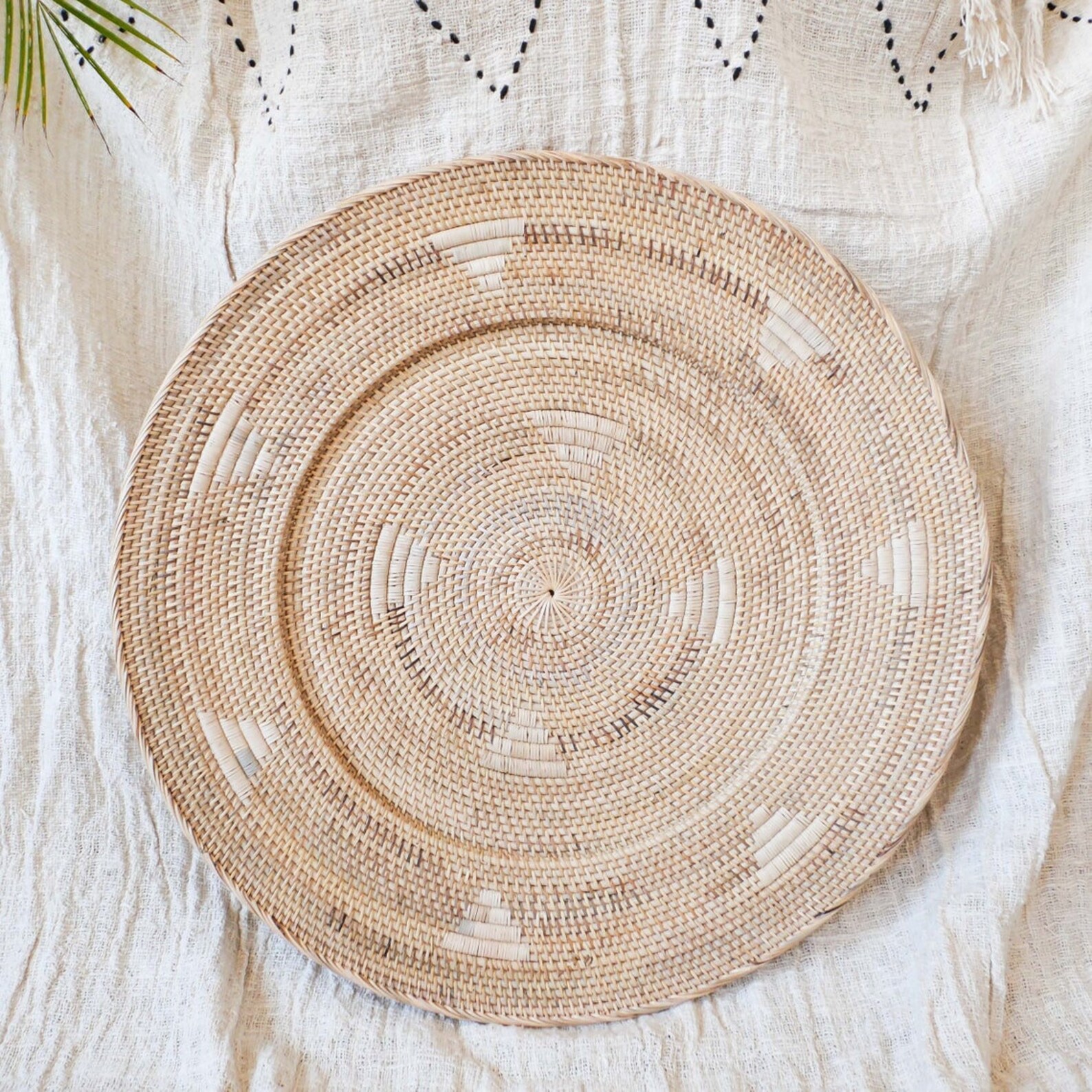 Boho Wicker Wall Decor Large Wall Decor Round Plate Natural | Etsy