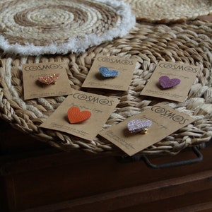 Broche corazón personalizable cuero color brillo regalo