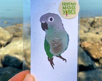 Green Cheek Conure Print, Art & Collectibles, Bird Decor, Eco-Friendly, Bird Art, Hemp Paper, Bird Lovers Gift, Conure Art, Parrot Art