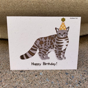 Carte d'anniversaire chat andin, cartes d'anniversaire chat, amoureux de la faune, chanvre, naturaliste, cadeau pour les amoureux de la nature, cadeau pour les amoureux des chats pour femme