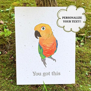 You Got This | Karty zachęty | Karta pozytywna | Konopie | Karta okolicznościowa | Przyjazne dla środowiska | Jenday Conure | Możliwość dostosowania | Puste w środku