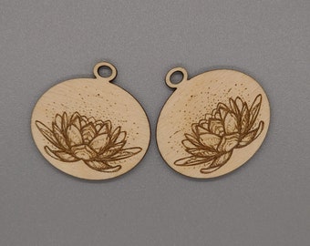 Lotus Flower Engraved Earrings SVG