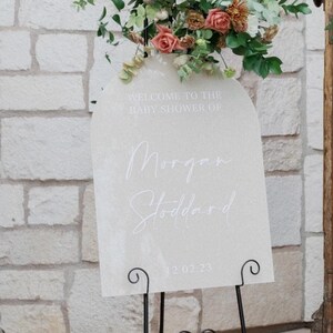 Baby Shower Welcome Sign, Welcome Wedding Sign, Arch Acrylic Painted Sign, Special Event, Custom Acrylic Sign, Personalized Wedding Sign