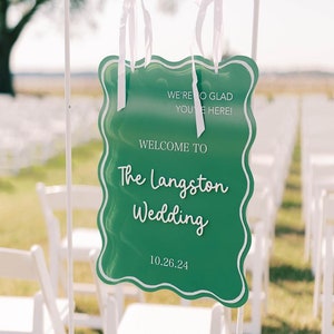 Wavy Welcome Wedding Sign, Bridal Shower Welcome Sign, Arch Acrylic Painted Sign, Custom Acrylic Sign, Personalized Wedding Sign