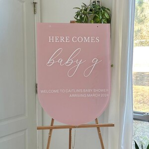 Baby Shower Sign, Welcome Sign, Arch Acrylic Painted Hanging Sign, Special Event, Personalized Wedding Sign, Hello Baby