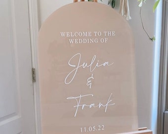 Acrylic Welcome Wedding Sign, Arch Acrylic Sign, Special Event, Custom Acrylic Sign, Personalized Wedding Sign, Neutral Modern Wedding Sign