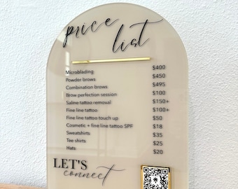 Price List Sign, QR Code Business Sign, Business Connect, Social Media Sign, Payment Sign, Instagram, Venmo, Facebook, Connect With Us
