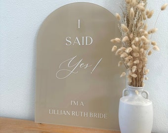 I Said YES To The Dress Sign, Bridal Boutique Sign, Business Store Sign, Arch Acrylic Sign, Custom Acrylic Sign, Personalized Wedding Sign