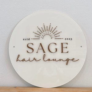 Large Round Business Sign, Business Logo Sign, Laser Cut 3D Lettering Sign, Custom 3D Acrylic Sign, Personalized Sign, Laser Engraving