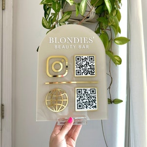 QR Code Business Sign, Business Connect Sign, Social Media Sign, Payment Sign, Instagram, Venmo, Facebook, PayPal, Connect With Us Sign