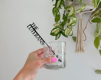 Wedding Drink Stirrer, Custom Stir Sticks, Personalized Acrylic Drink Stirrer, Last Name Drink Stirrer, Wedding Stir Stick, Wedding Decor