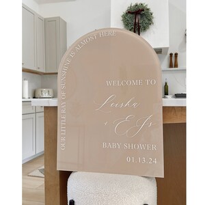 Baby Shower Welcome Sign, Welcome Wedding Sign, Arch Acrylic Painted Sign, Special Event, Custom Acrylic Sign, Personalized Wedding Sign