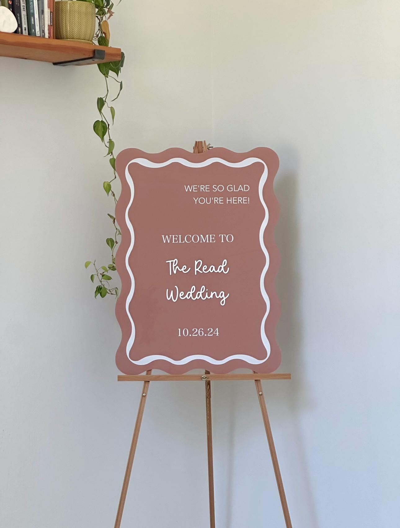 Wavy Welcome Wedding Sign, Bridal Shower Welcome Sign, Arch Acrylic ...