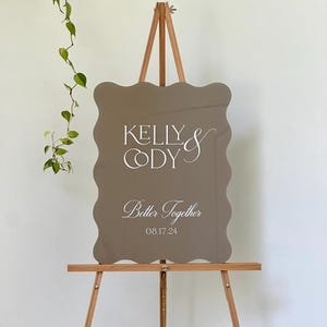 Wavy Welcome Wedding Sign, Bridal Shower Welcome Sign, Arch Acrylic Painted Sign, Custom Acrylic Sign, Personalized Wedding Sign