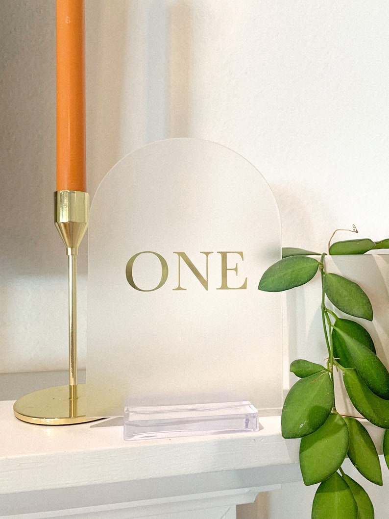 Frosted Table Numbers Arch Table Numbers Wedding Table Etsy