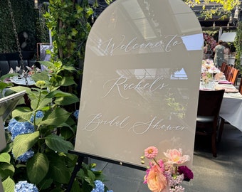 Bridal Shower Welcome Sign, Welcome Wedding Sign, Arch Acrylic Painted Sign, Special Event, Custom Acrylic Sign, Personalized Wedding Sign