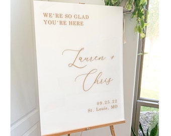 Acrylic Welcome Wedding Sign, Custom Acrylic Wedding Sign, Personalized Sign, Baby Shower, Bridal Shower Welcome Sign, Hanging Wedding Sign