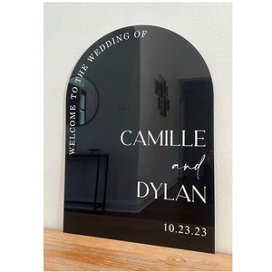 Welcome Wedding Sign, Arch Acrylic Painted Sign, Special Event Sign, Custom Acrylic Sign, Personalized Wedding Sign, Neutral & Modern Sign
