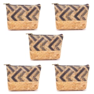Pattern zipper coin and card purse cork purse - Purses/ Vegan/ Cork bag / Cork coin holder / Eco-friendly wallet / Gift her