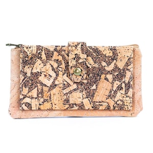 Portefeuille long et porte-cartes en liège pour femmes, motif grain de café, cadeau pour la fête des Mères