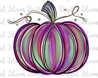 Painted Watercolor Pumpkin PNG ~ Hand Drawn ~ Whimsical Hand Drawn Pumpkin ~ Pumpkin Clip Art ~ Pumpkin Pillow Decor ~ Pumpkin Printable PNG