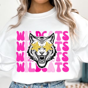 Preppy Wildcats Mascot PNG ~ Go Wildcats ~ Wildcats Sublimation for Shirt ~ Wildcats Sports Team ~ Trendy Wildcats ~ DTF ~ Wildcats Clip Art