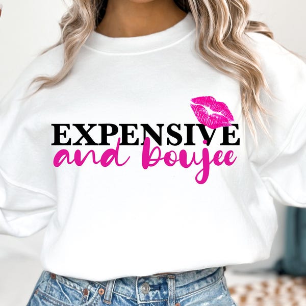 Duur en Boujee PNG ~ Boujee Saying ~ Custom Preppy Girl T-shirt PNG ~ Lucious Lips PNG ~ Afbeelding Love Nice Things ~ Warmteoverdrachtkunst