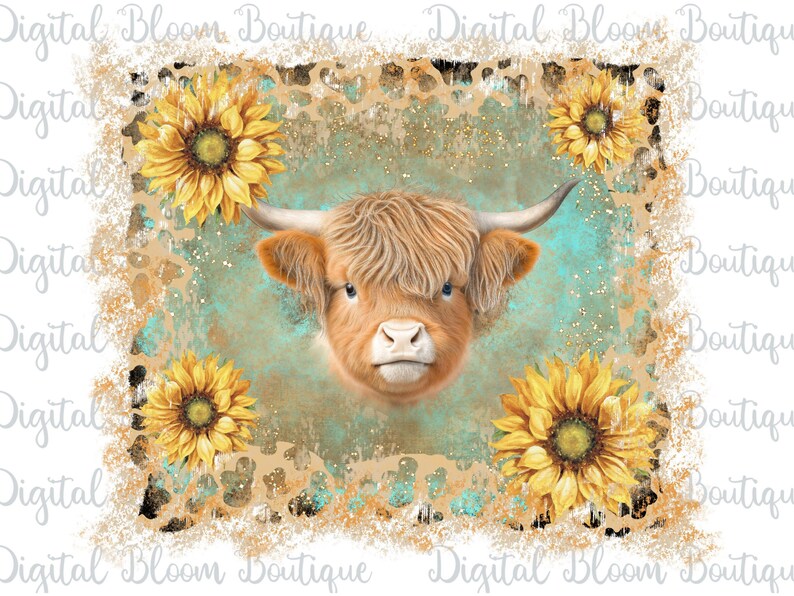 Highland Cow PNG ~ Long Haired Cow PNG ~ Western Shirt ~ Highland Cow ...
