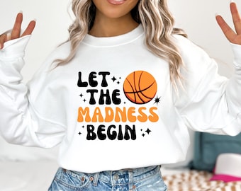 Maart Madness PNG ~ Retro ~ Basketbal Sublimatie voor Shirts ~ Basketbal DTF Transfer ~ Laat de Madness Begin PNG ~ Basketbal Clip Art